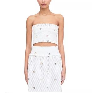 Hill House Home June Nap Top In White Daisy Eyelet NWT